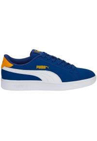 Buty Puma Smash v2 Buck Jr 365182 47 niebieskie. Okazja: na co dzień. Zapięcie: sznurówki. Kolor: niebieski. Materiał: skóra, syntetyk, guma. Szerokość cholewki: normalna