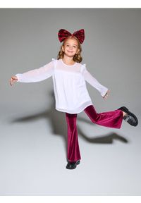 Sinsay - Spodnie dzwony z połyskującą aplikacją - bordowy. Kolor: czerwony. Wzór: aplikacja #1