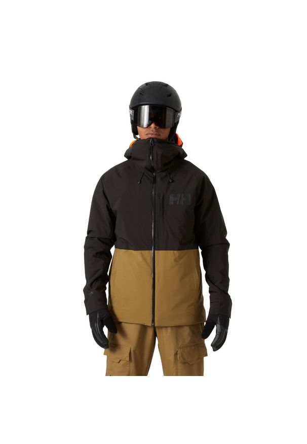 Kurtka narciarska Helly Hansen Powderface. Kolor: brązowy. Technologia: Primaloft. Sezon: zima. Sport: narciarstwo