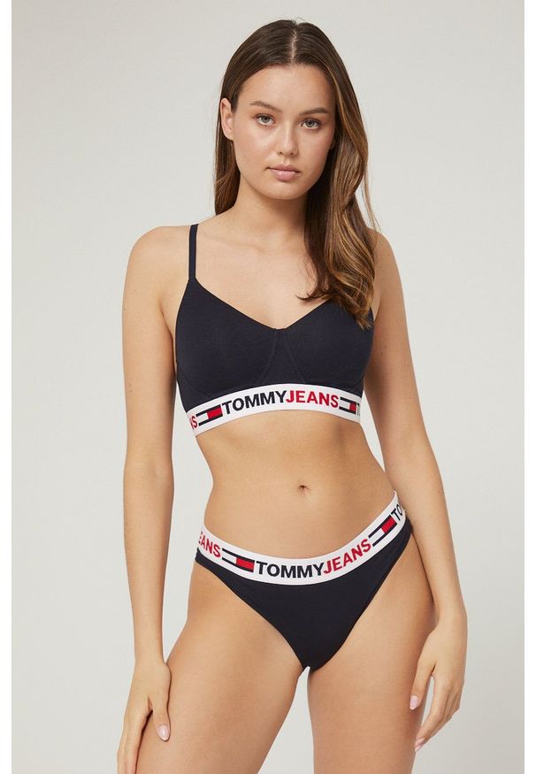 TOMMY HILFIGER - Tommy Hilfiger figi kolor granatowy. Kolor: niebieski. Materiał: włókno, materiał