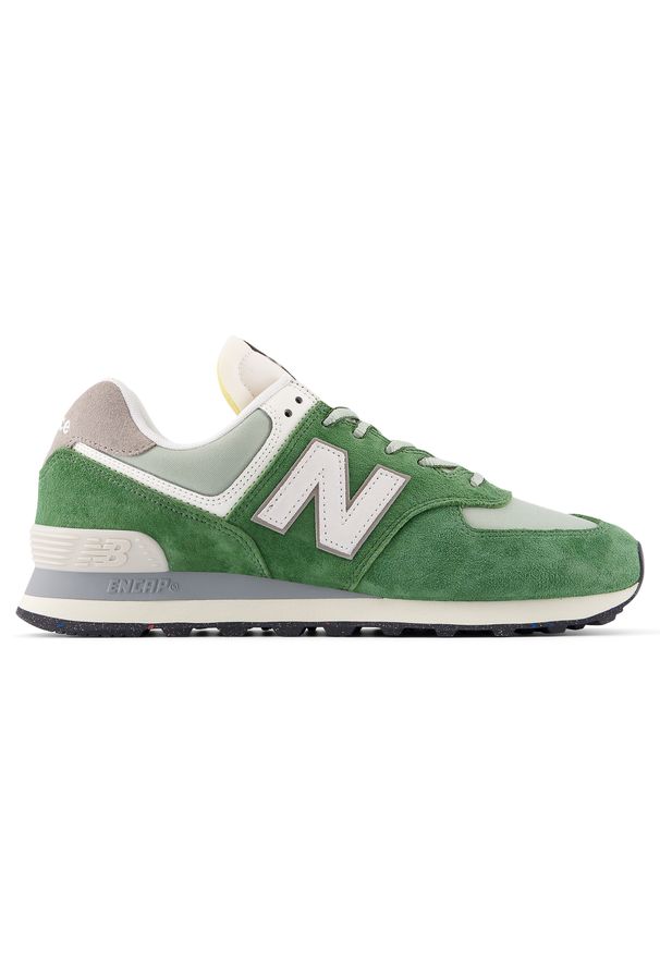Buty unisex New Balance U574GRE – zielone. Kolor: zielony. Materiał: guma, syntetyk, zamsz, materiał. Szerokość cholewki: normalna. Model: New Balance 574