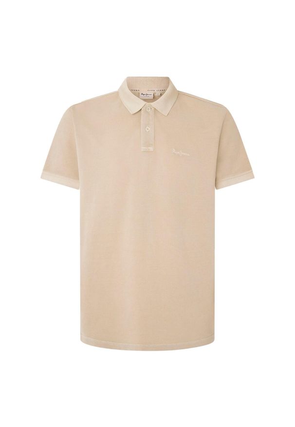 Polo Pepe Jeans New Oliver GD. Typ kołnierza: polo. Kolor: beżowy
