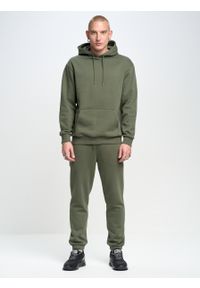 Big-Star - Bluza męska z kapturem khaki Hector 303/ William 303. Typ kołnierza: kaptur. Kolor: zielony. Materiał: bawełna, poliester. Wzór: nadruk #1