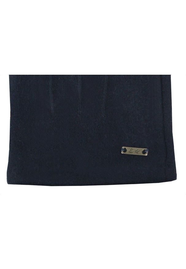 EM Men's Accessories - Delikatne i Wygodne Rękawiczki z Wełną - Męskie - Granatowe. Kolor: niebieski. Materiał: poliester, wełna, wiskoza. Wzór: aplikacja. Sezon: zima, jesień