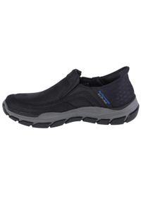 skechers - Buty sportowe Sneakersy męskie, Skechers Respected - Elgin Slip-ins. Kolor: czarny. Sport: turystyka piesza