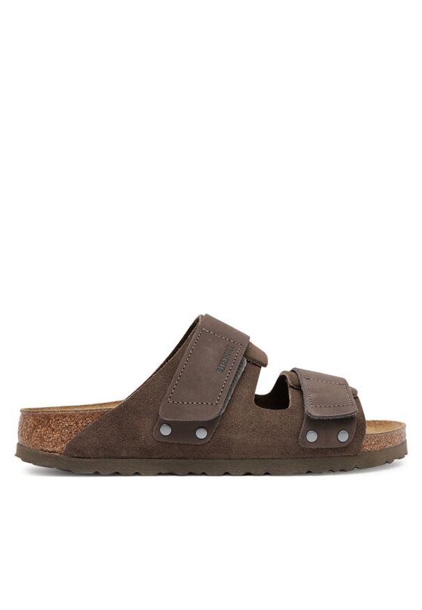 Birkenstock Klapki Uji 1029259 Brązowy. Kolor: brązowy. Materiał: zamsz, skóra