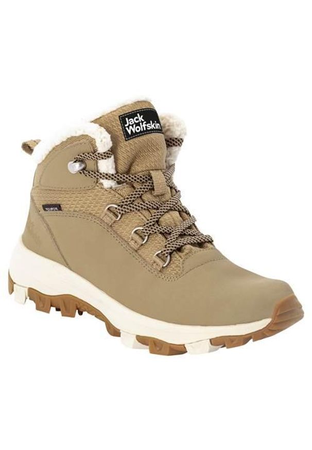Buty do chodzenia damskie Jack Wolfskin Everquest Mid Texapore. Wysokość cholewki: za kostkę. Kolor: beżowy. Materiał: materiał, syntetyk. Szerokość cholewki: normalna
