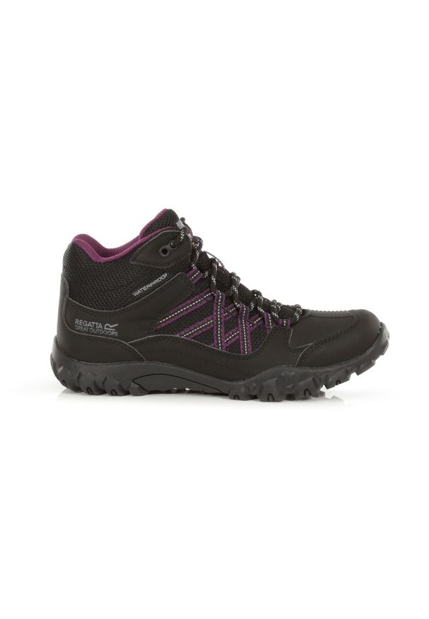 Buty trekkingowe damskie Edgepoint WP Regatta wodoodporne. Kolor: fioletowy, szary, czarny, brązowy, wielokolorowy. Materiał: poliester. Styl: sportowy