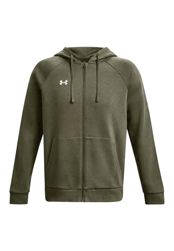 Under Armour - Męska Bluza Sportstyle Rival Fleece Z Pełnym Zamkiem Błyskawicznym. Kolor: zielony