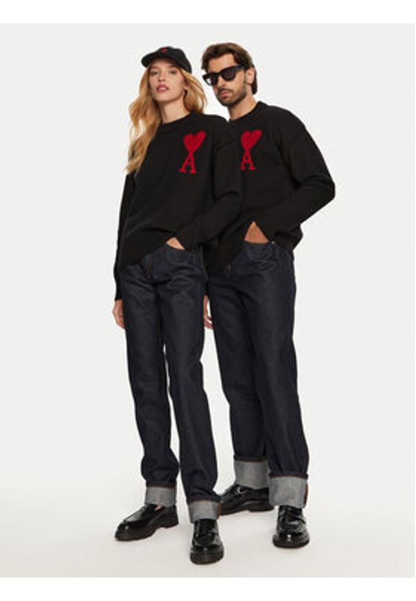 AMI PARIS Jeansy HTR001.DE0011 Granatowy Regular Fit. Kolor: niebieski
