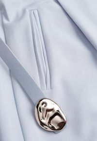 Born2be - Niebieskie Szorty z Wysokim Stanem Bermudy z Paskiem Haidis. Okazja: na co dzień. Stan: podwyższony. Kolor: niebieski. Materiał: materiał. Styl: casual #8