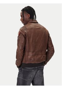 Aeronautica Militare Kurtka skórzana 252PN0963U100839 Brązowy Regular Fit. Kolor: brązowy. Materiał: skóra #3