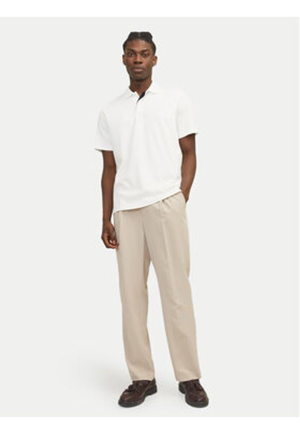 Jack & Jones - Jack&Jones Polo Crodney 12251180 Biały Regular Fit. Typ kołnierza: polo. Kolor: biały. Materiał: syntetyk