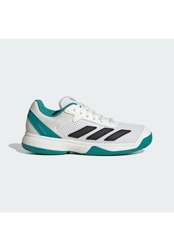 Adidas - Buty Courtflash Tennis Kids. Kolor: niebieski, wielokolorowy, biały. Materiał: materiał. Sport: turystyka piesza, tenis