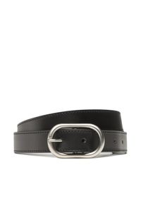 Calvin Klein Jeans Pasek Damski Logo Rpund Classic Lthr Belt25mm K60K610709 Czarny. Kolor: czarny. Materiał: skóra #1