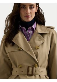 Lauren Ralph Lauren Trencz 297951259003 Beżowy Straight Fit. Kolor: beżowy. Materiał: syntetyk, bawełna