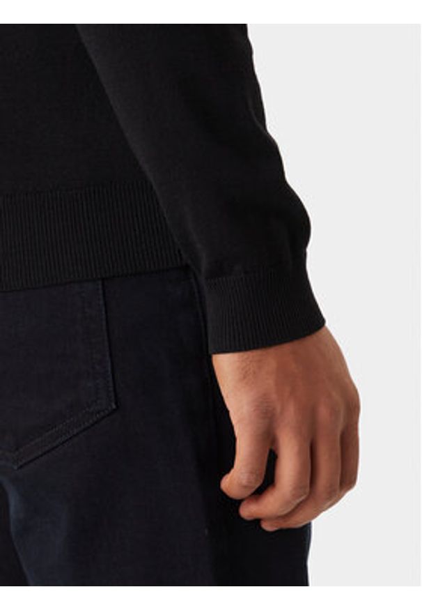 Hugo - HUGO Golf San Thomas-M 50474174 Czarny Slim Fit. Typ kołnierza: golf. Kolor: czarny. Materiał: wełna
