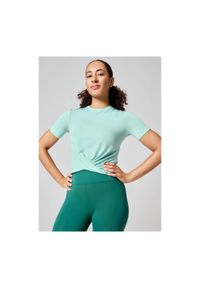 CASALL - Koszulka Casall Delight Short Wrap Tee 36. Kolor: zielony. Sport: joga i pilates