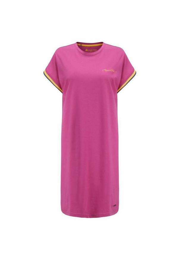 ALPINE PRO Manora damska sukienka dzianinowa XS. Kolor: fioletowy. Materiał: dzianina. Sezon: lato. Typ sukienki: sportowe. Styl: sportowy