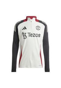 Adidas - Bluza Manchester United Tiro 24 Training. Kolor: czarny, biały, wielokolorowy. Materiał: dresówka, materiał. Sport: piłka nożna