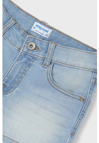 Mayoral Szorty jeansowe dziecięce gładkie. Okazja: na co dzień. Kolor: niebieski. Materiał: jeans. Wzór: gładki. Styl: casual #3