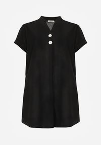 Born2be - Czarna Bawełniana Sukienka o Pudełkowym Kroju z Ozdobnymi Guzikami Kateira. Okazja: na co dzień. Kolor: czarny. Materiał: bawełna. Typ sukienki: proste. Styl: casual #7