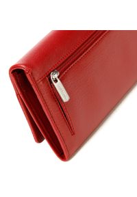 Wittchen - Damski portfel ze skóry podłużny z tłoczonym logo. Kolor: czerwony. Materiał: skóra. Wzór: aplikacja, gładki #6
