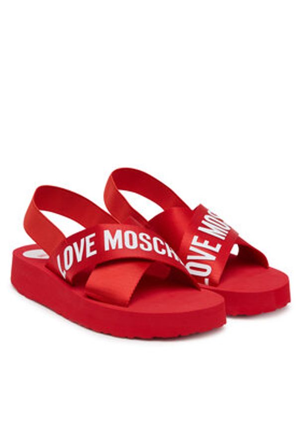 Love Moschino - LOVE MOSCHINO Sandały JA16214G0MIX5500 Czerwony. Kolor: czerwony. Materiał: materiał