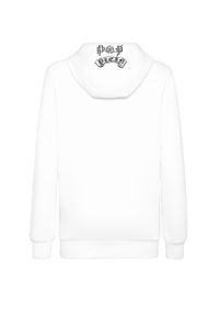 Philipp Plein - PHILIPP PLEIN - Biała bluza z kapturem Tattoo Skull. Okazja: na co dzień. Typ kołnierza: kaptur. Kolor: biały. Materiał: dzianina. Wzór: aplikacja, kolorowy. Styl: casual, elegancki #4