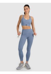 4f - 4F Biustonosz treningowy z wysokim wsparciem - szary S. Kolor: szary. Materiał: guma, elastan, materiał, włókno, syntetyk. Wzór: gładki, ze splotem. Sport: bieganie, fitness #2