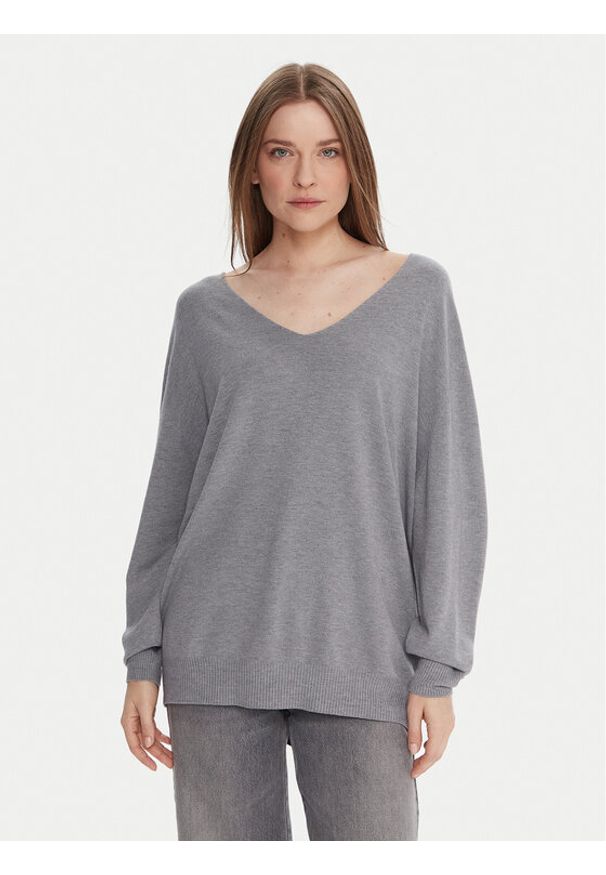 Kontatto Sweter 3M0815C Szary Relaxed Fit. Kolor: szary. Materiał: syntetyk