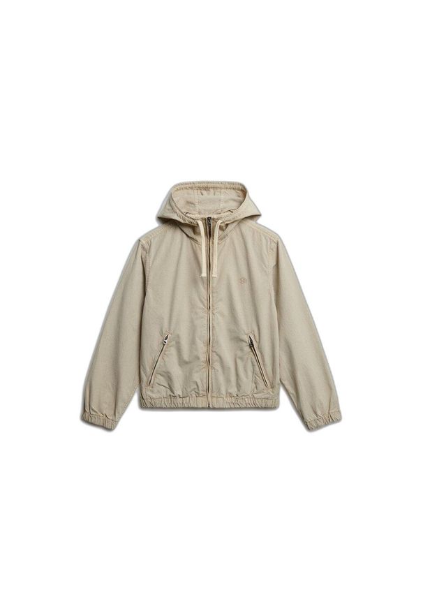 Kurtka z kapturem z wytartego sztruksu damska Superdry. Typ kołnierza: kaptur. Kolor: beżowy. Materiał: sztruks