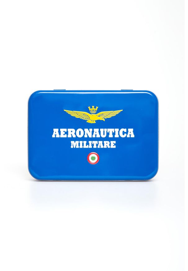 Aeronautica Militare - Komplet portfel + brelok męski skórzany AERONAUTICA MILITARE. Materiał: skóra