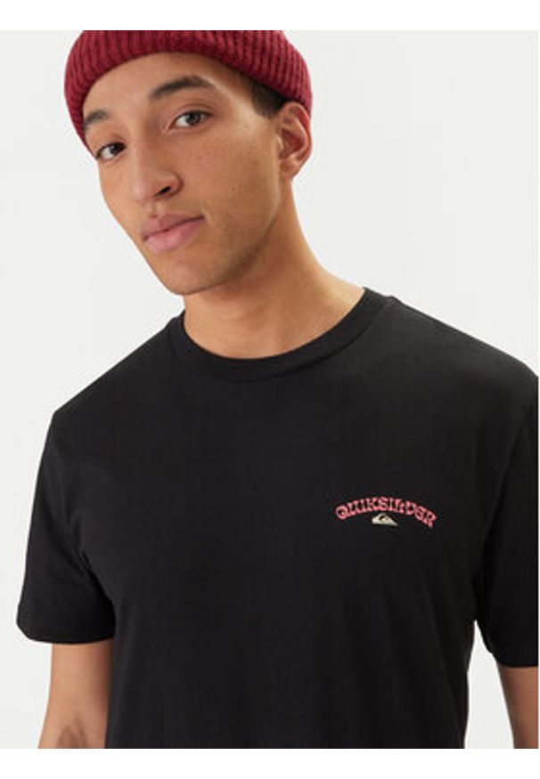 Quiksilver T-Shirt EQYZT08307 Czarny Regular Fit. Kolor: czarny. Materiał: bawełna