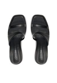 Calvin Klein Klapki Heel Slide 70 Lth HW0HW02072 Czarny. Kolor: czarny