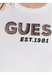 Guess T-Shirt Mesh Logo W3GI35 J1300 Biały Slim Fit. Kolor: biały. Materiał: bawełna, mesh #3