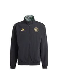 Adidas - Bluza Manchester United Stone Roses Anthem. Kolor: czarny, wielokolorowy. Materiał: materiał
