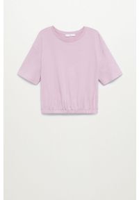 mango - Mango - T-shirt Vila. Okazja: na co dzień. Kolor: różowy. Materiał: bawełna, dzianina. Wzór: gładki. Styl: casual #2