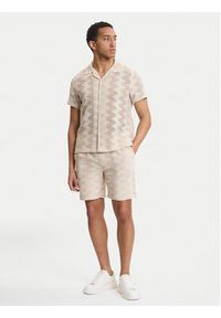 Guess Koszula M6GP46 K3236 Beżowy Regular Fit. Kolor: beżowy. Materiał: syntetyk #3
