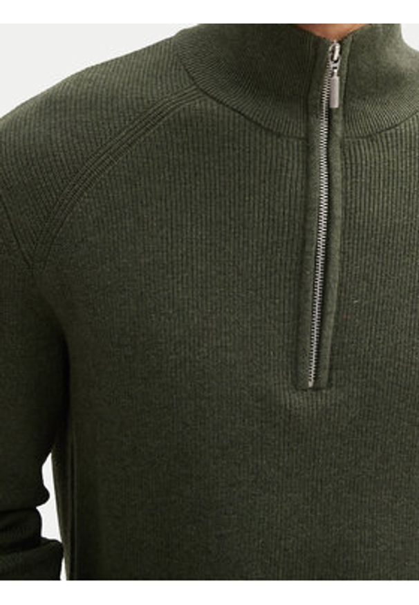 Tom Tailor Sweter 1042454 Zielony Regular Fit. Kolor: zielony. Materiał: bawełna