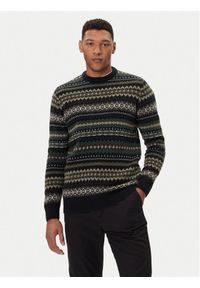 Barbour Sweter Case Fair MKN1027BK52 Czarny Regular Fit. Kolor: czarny. Materiał: wełna