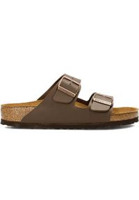 Klapki męskie Birkenstock Arizona. Kolor: brązowy. Materiał: skóra, syntetyk, materiał