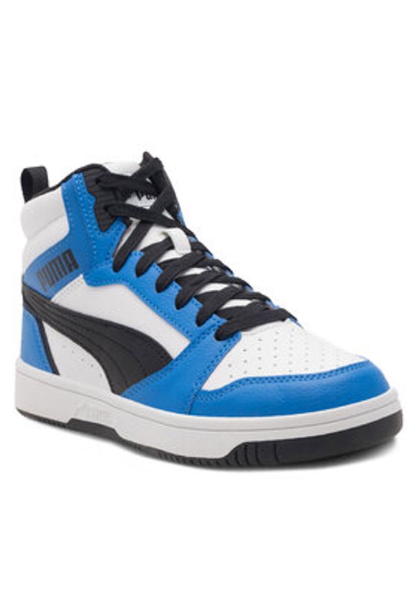 Puma Sneakersy Rebound V6 Mid Jr* 393831 06 Niebieski. Kolor: niebieski. Materiał: skóra