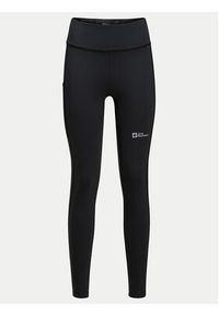 Jack Wolfskin Legginsy Klintal 1508901 Czarny Slim Fit. Kolor: czarny. Materiał: syntetyk #3