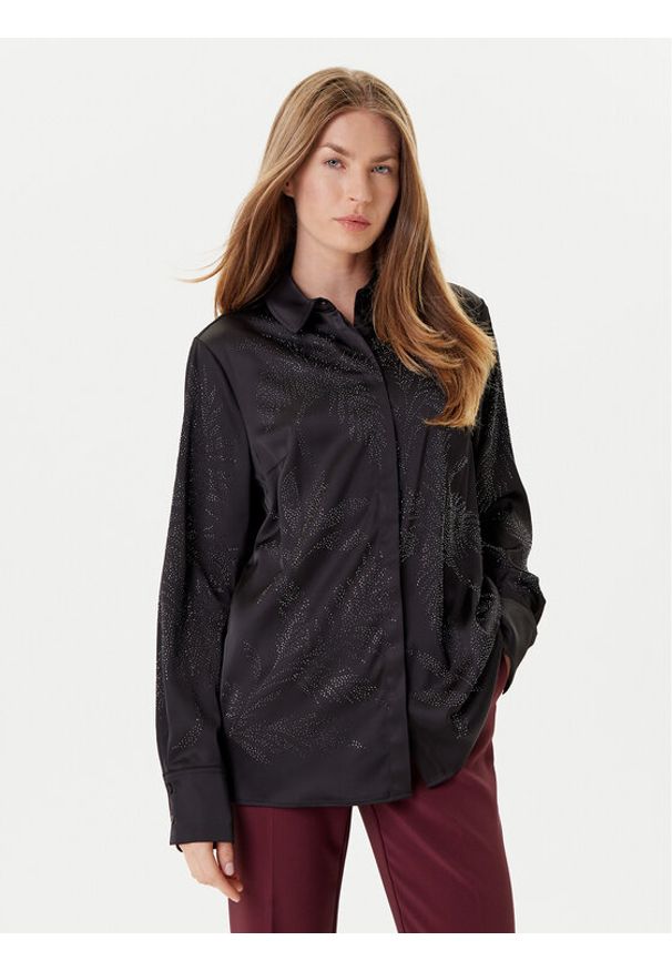 Guess Koszula W5YH40 WFQC2 Czarny Regular Fit. Kolor: czarny. Materiał: syntetyk
