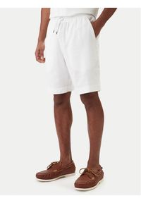 Emporio Armani Szorty materiałowe EM000681 AF20590 U0002 Biały Regular Fit. Kolor: biały. Materiał: wiskoza, len #1