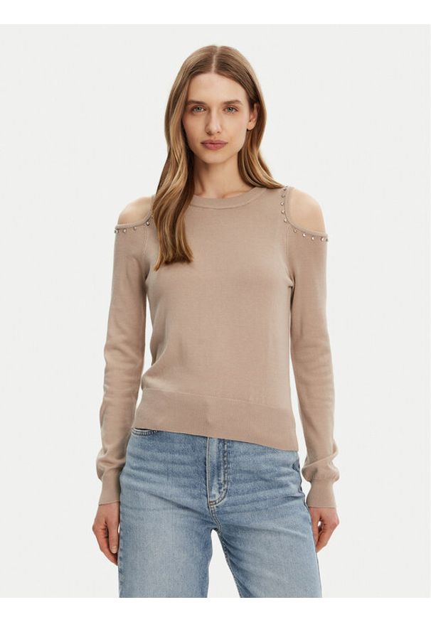 only - ONLY Sweter Gila 15339512 Beżowy Regular Fit. Kolor: beżowy. Materiał: syntetyk