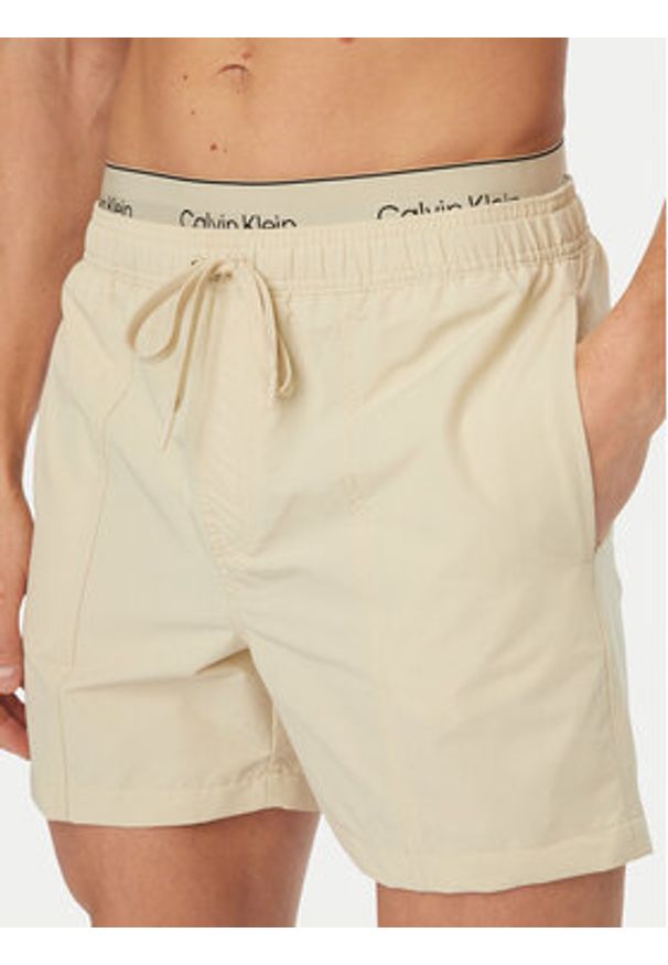 Calvin Klein Swimwear Szorty kąpielowe LV00N61017 Szary Regular Fit. Kolor: szary. Materiał: syntetyk
