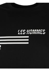 Les Hommes T-shirt "Contemporary" | LJT208-700P | Contemporary Elegance | Mężczyzna | Czarny. Okazja: na co dzień. Kolor: czarny. Materiał: bawełna. Wzór: nadruk. Styl: casual
