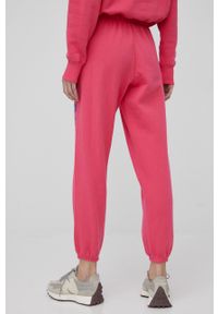 Polo Ralph Lauren spodnie 211806442014 damskie kolor różowy z nadrukiem. Kolor: różowy. Wzór: nadruk #3